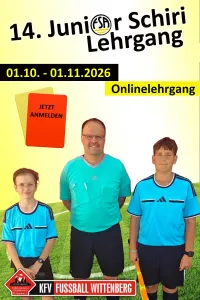 Schiedsrichterlehrgang startet am 01. Oktober 2026 - Anmeldung aktiv