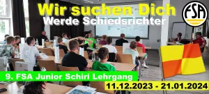 Werde Schiedsrichter! Lehrgang beginnt am 11. Dezember 2023